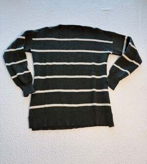 Staccato Striped Sweater Olive and White Woman’s Size L